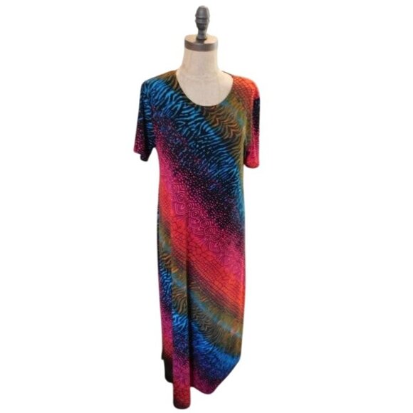 Jostar Size S Small Slinky Stretchy Artsy Midi Dress - Picture 1 of 3